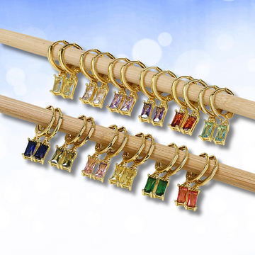 AURORA BIRTHSTONE HOOPS