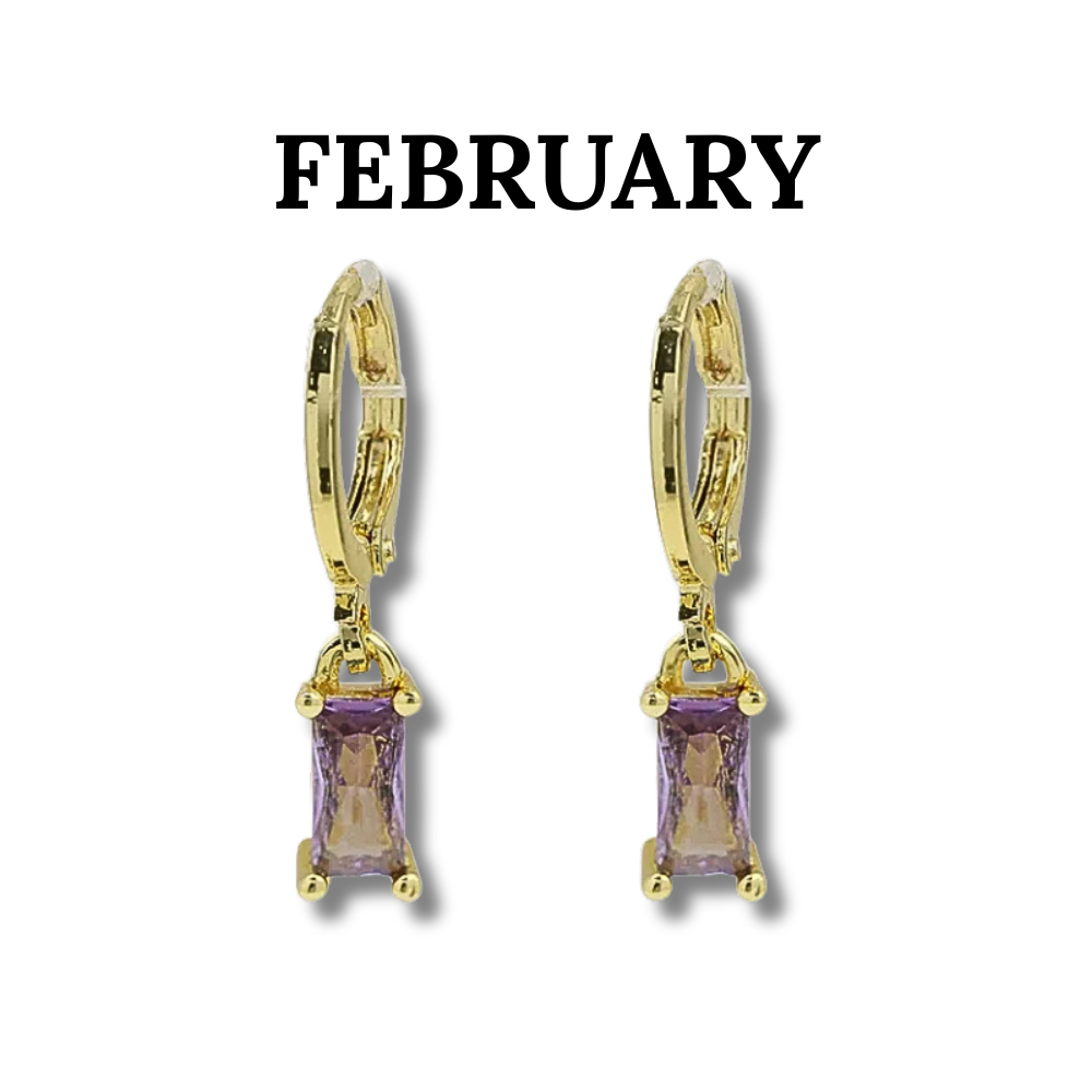 AURORA BIRTHSTONE HOOPS