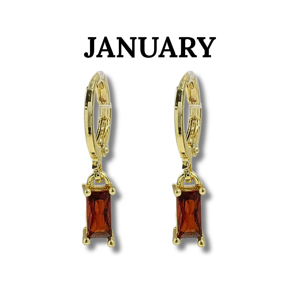 AURORA BIRTHSTONE HOOPS