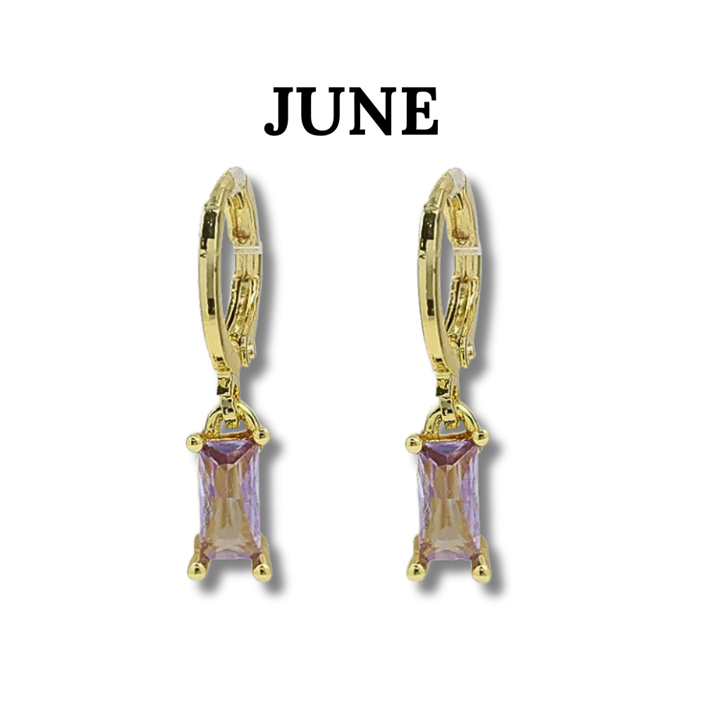 AURORA BIRTHSTONE HOOPS