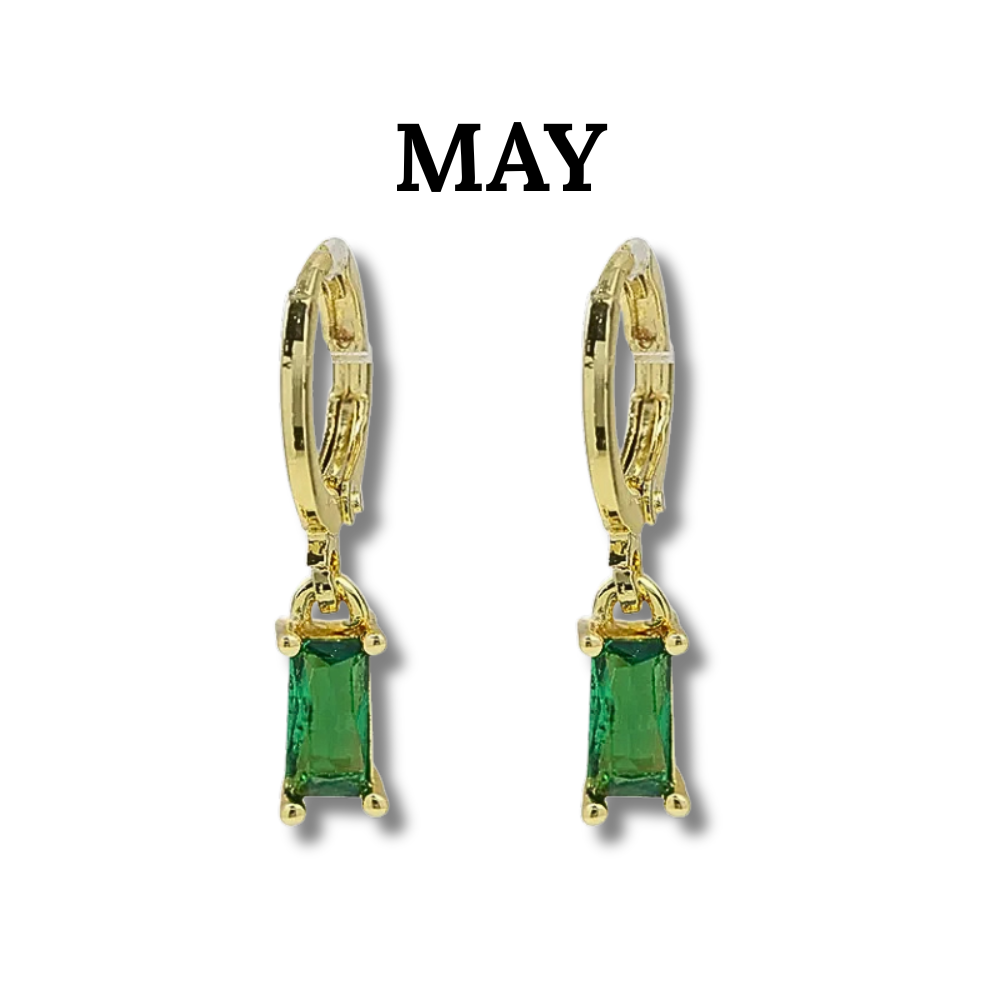 AURORA BIRTHSTONE HOOPS