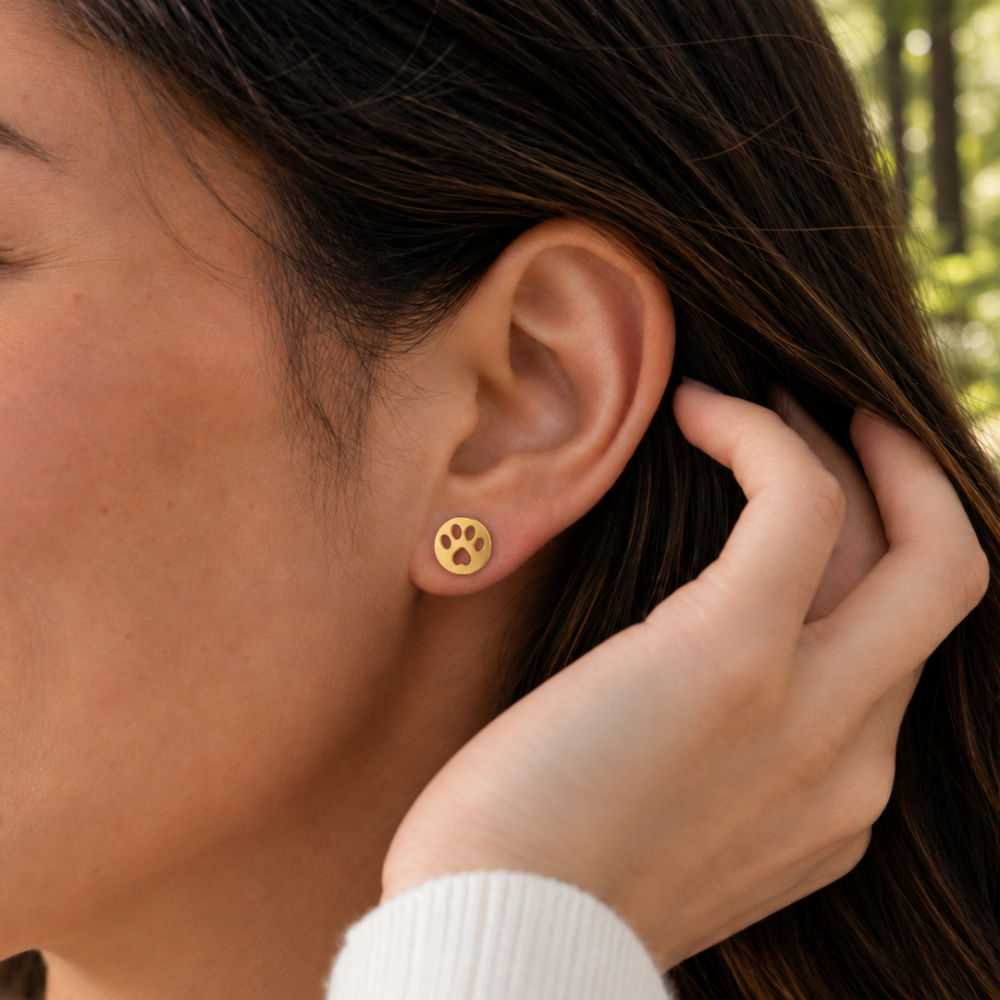 Paw Print Studs
