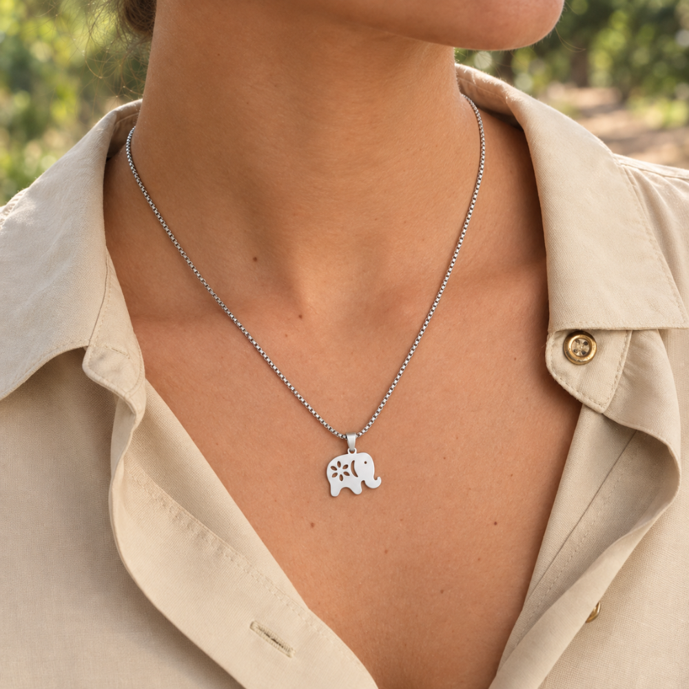 Wildflower Elephant Pendant