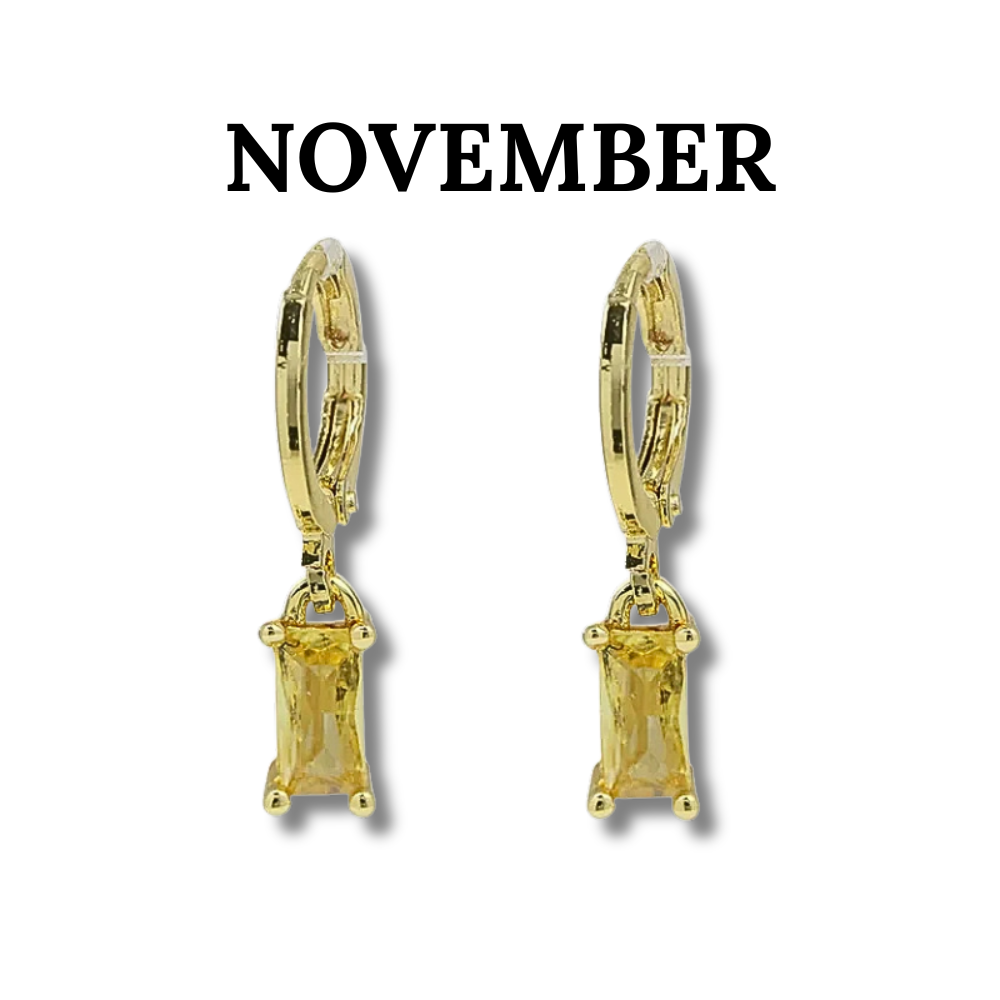 AURORA BIRTHSTONE HOOPS