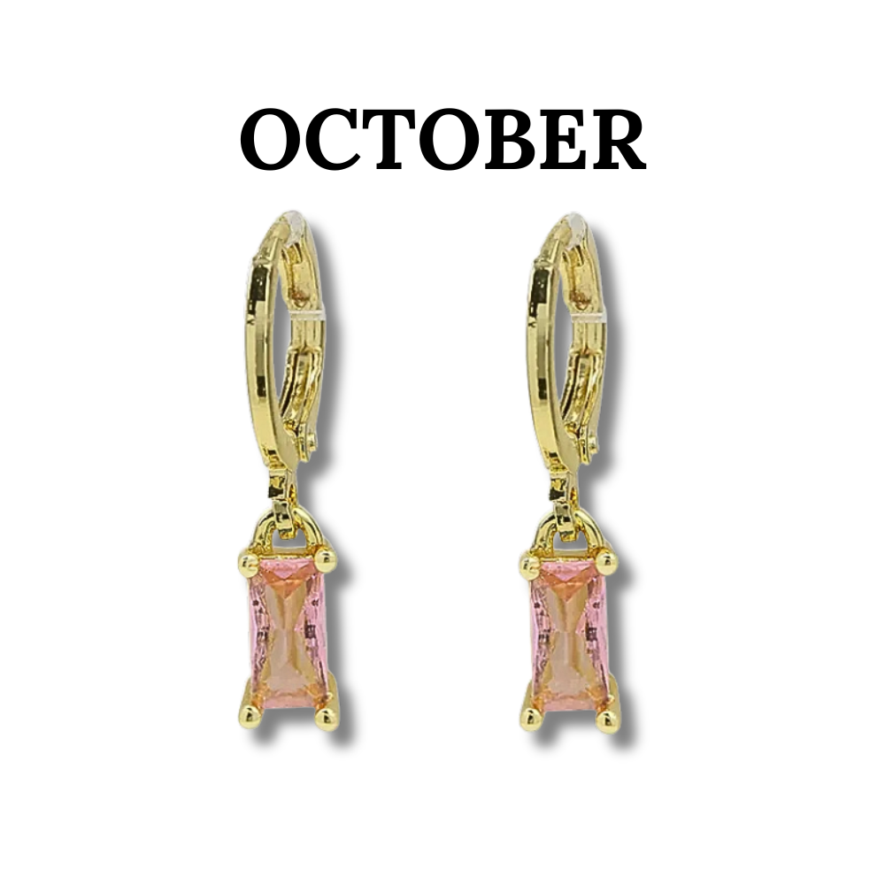 AURORA BIRTHSTONE HOOPS